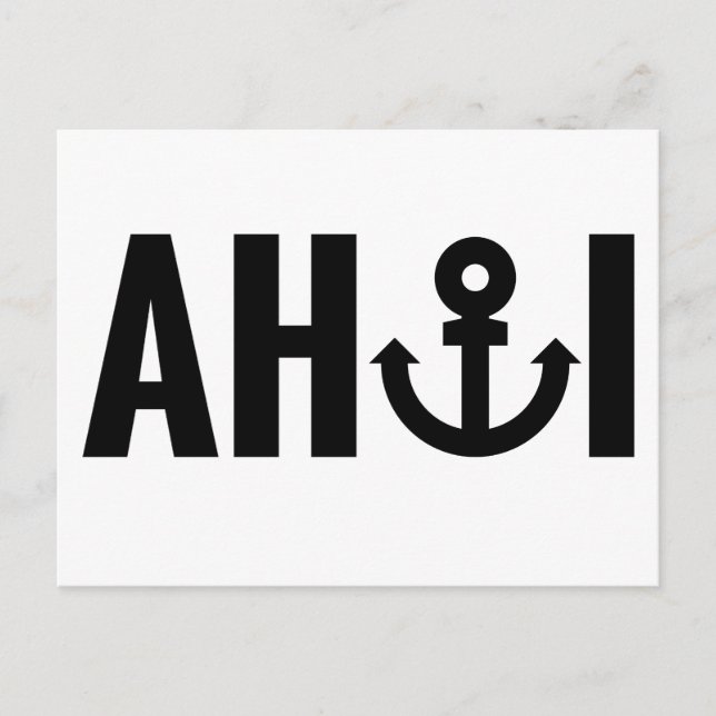Postal Ahoi con ancla (Anverso)