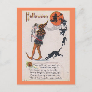 Postal Ahora es el Momento, Nunca es Tarde Halloween Vint