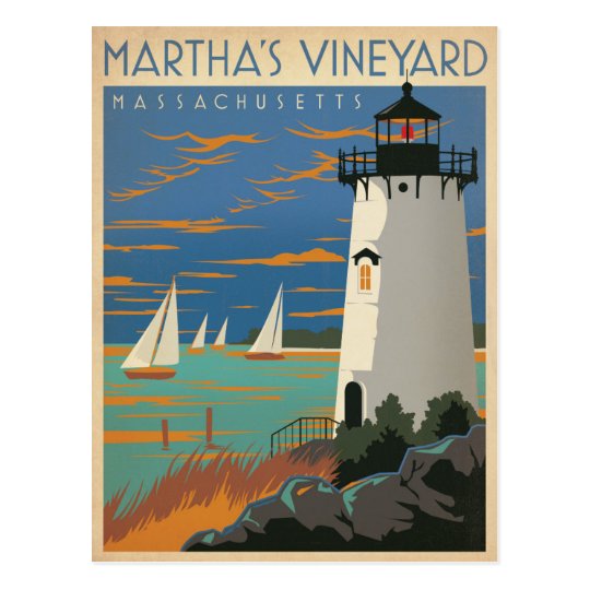 Postal Ahorre el Martha's Vineyard de la fecha el |, faro