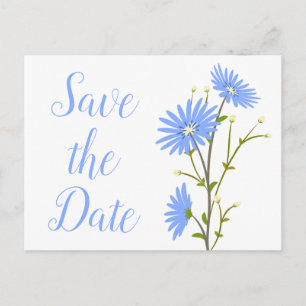 Postal Ahorro Floral Fecha Azul Flor Margarita Compromiso