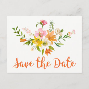 Postal Ahorro Floral Fecha Lirio Flor Naranja Compromiso