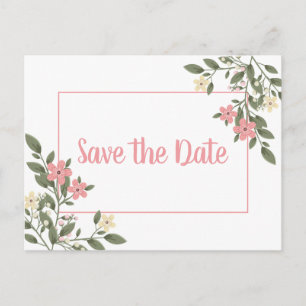 Postal Ahorro floral Fecha Rosa Compromiso de Boda