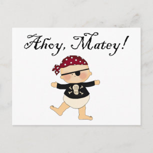Postal Ahoy Matey Baby Pirate Postcard
