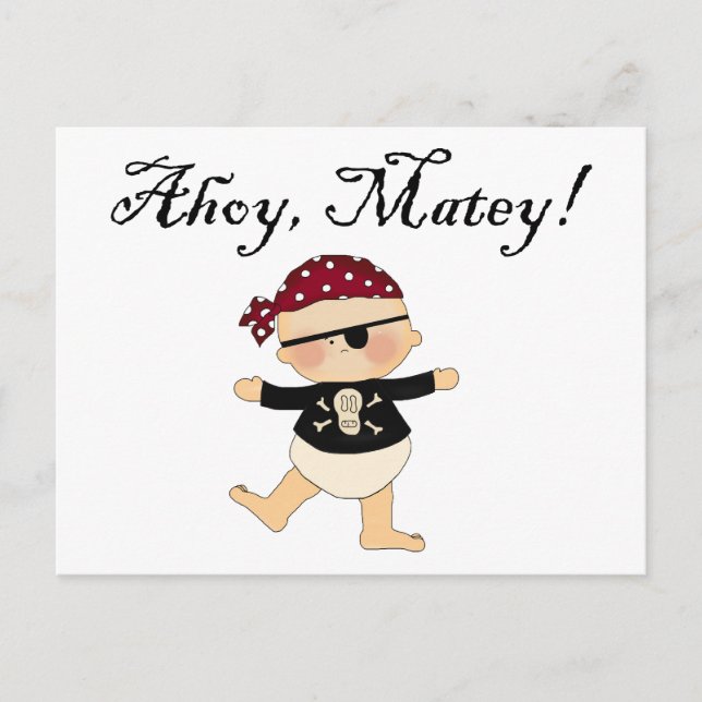 Postal Ahoy Matey Baby Pirate Postcard (Anverso)