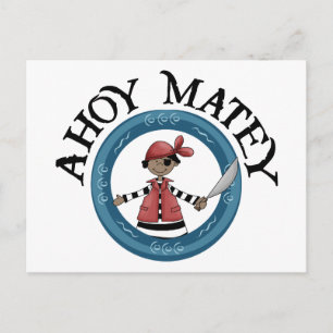 Postal Ahoy Matey Patcheye Pirate Postcard