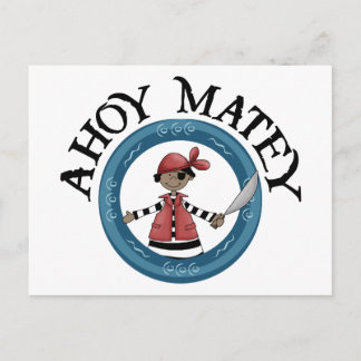 Postal Ahoy Matey Patcheye Pirate Postcard
