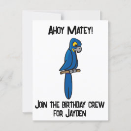 Postal Ahoy Matey Pirate Parrot Personalizado, Funny Maca