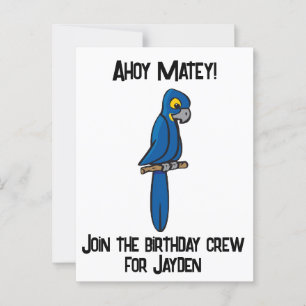 Postal Ahoy Matey Pirate Parrot Personalizado, Funny Maca
