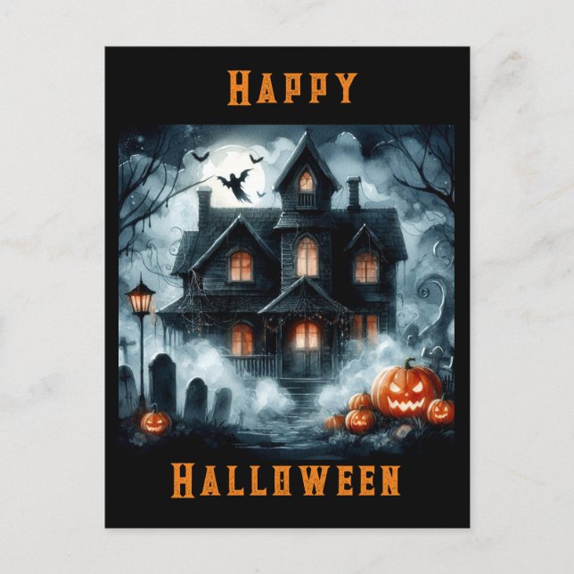 Postal AI Halloween Halloween Halloween con fantas (Anverso)