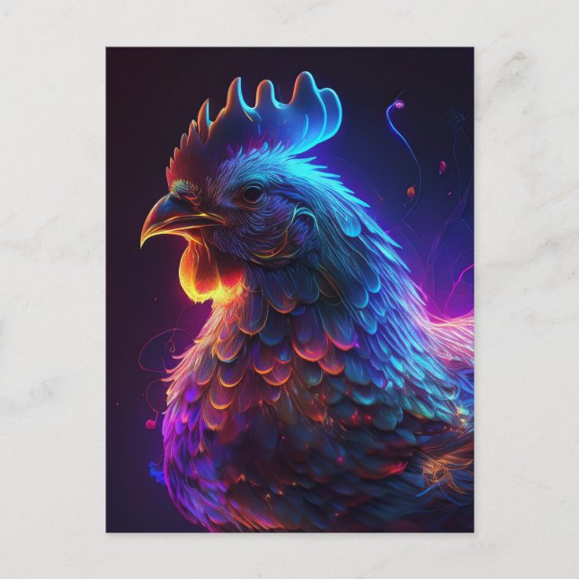 Postal AI Neon Chicken (Anverso)