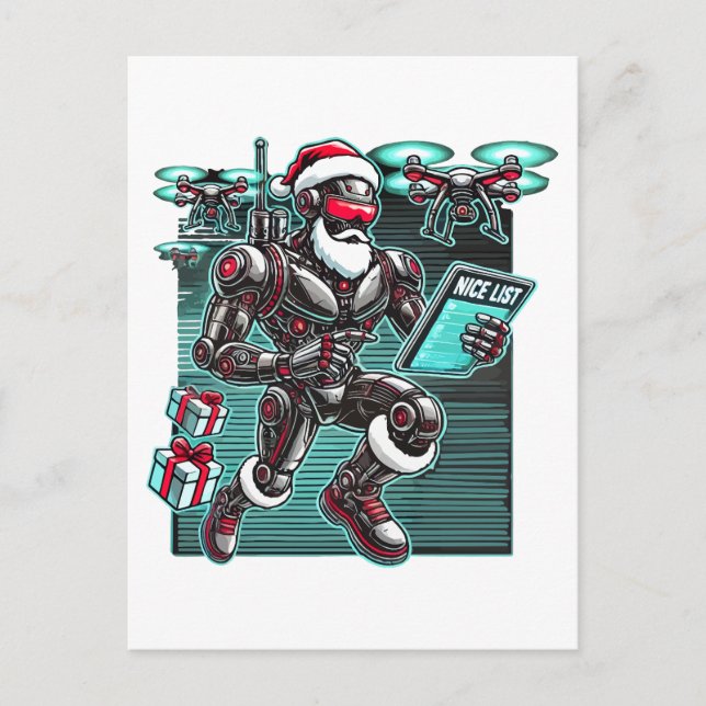 Postal AI Powered Santa Robot con drones y Navidades L (Anverso)