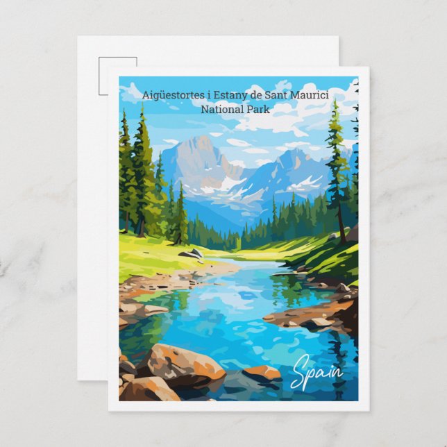Postal Aigüestortes i Estany de Sant Maurici España viaje (Anverso / Reverso)