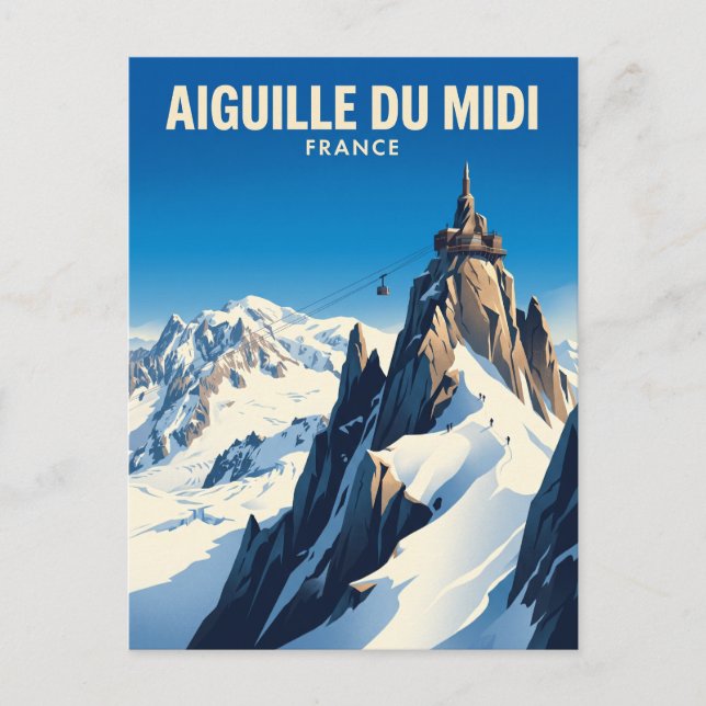 Postal Aiguille du Midi Francia (Anverso)