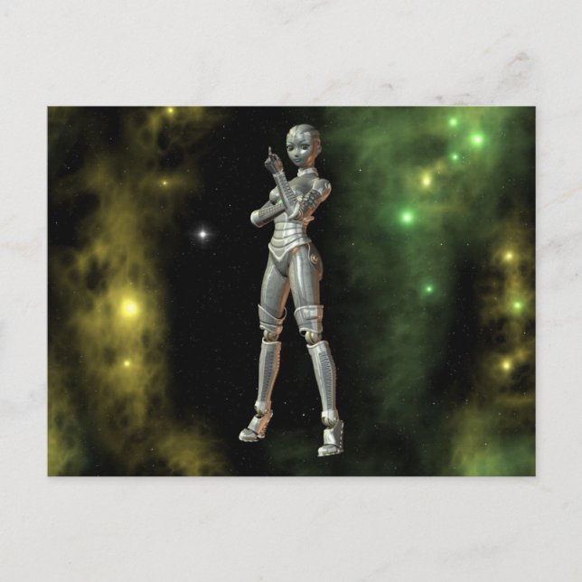 Postal aikobot y estrellas (Anverso)