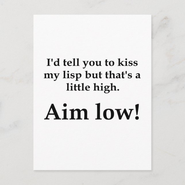 Postal ¡Aim Low! (Anverso)