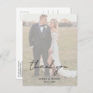 Postal Aimee Rustic Script Moderno Boda