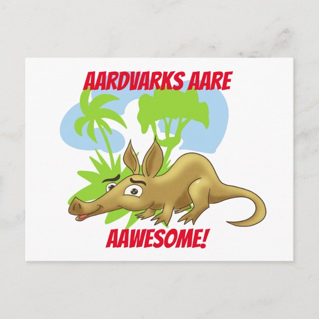 Postal Aimpresionante cartoon aardvark (Anverso)