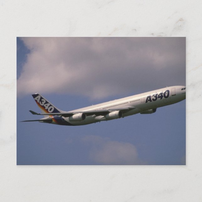 Postal Airbus A-340, avión europeo (Anverso)