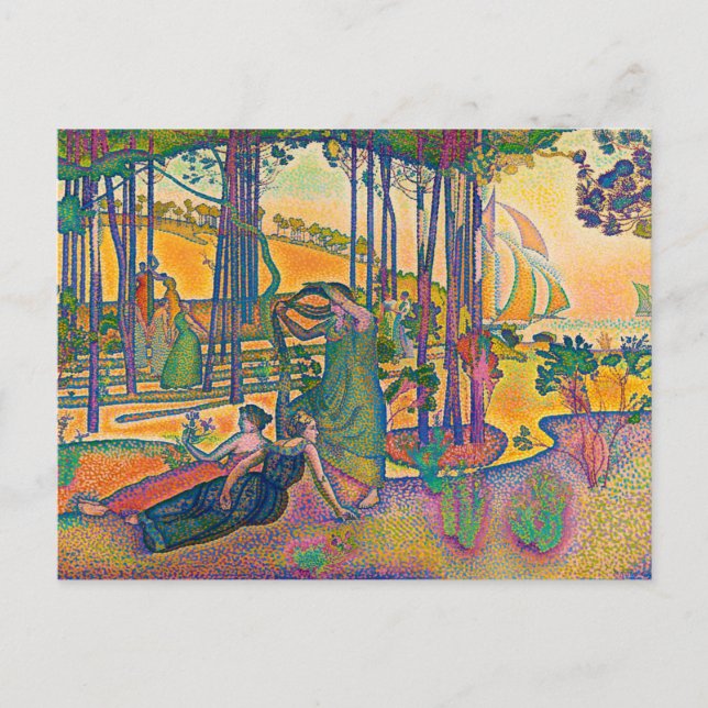 Postal Aire nocturno de Henri-Edmond Cross (1893) (Anverso)