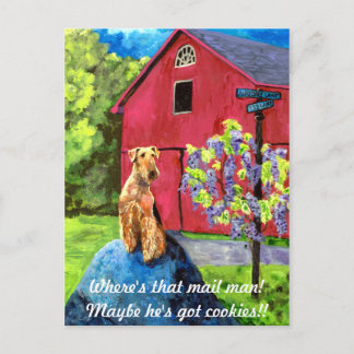 Postal Airedale Barn Postcard