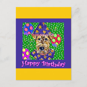 Postal Airedale de cumpleaños