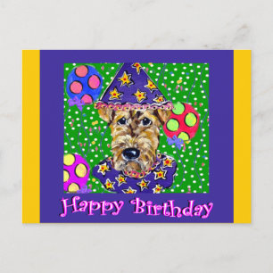 Postal Airedale de cumpleaños