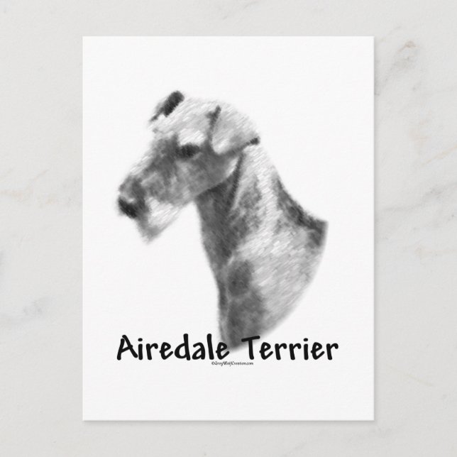 Postal Airedale Terrier Charcoal (Anverso)