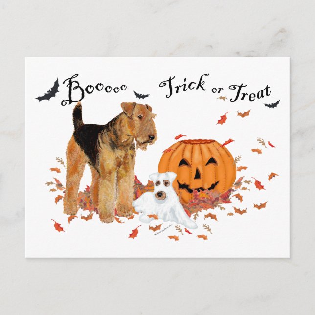 Postal Airedale Terrier Halloween (Anverso)