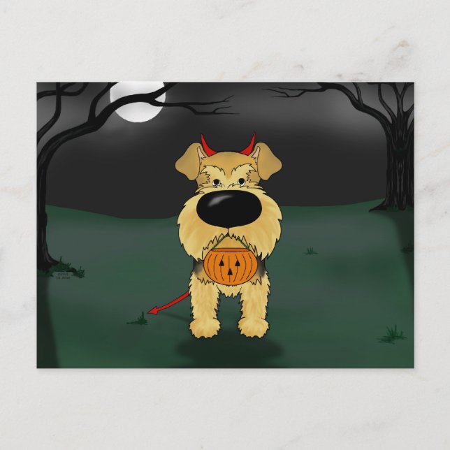 Postal Airedale Terrier Halloween (Anverso)
