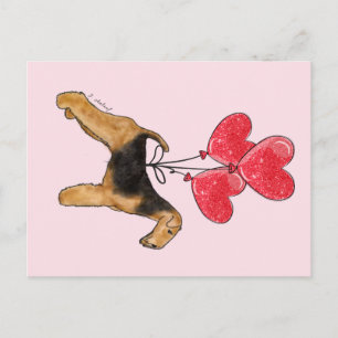 Postal Airedale Terrier Hearts