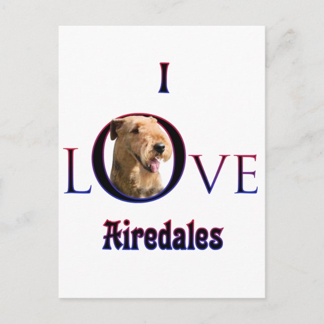 Postal Airedale Terrier I Love (Anverso)