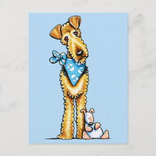 Postal Airedale Terrier y Puppy