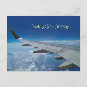 Postal Airplane Greetings from far away (customzable)