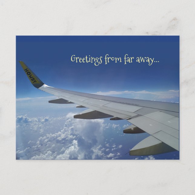 Postal Airplane Greetings from far away (customzable) (Anverso)