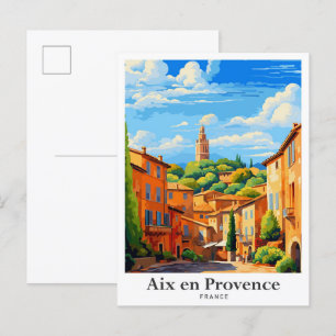 Postal Aix en Provence Francia Ilustracion de viajes de a