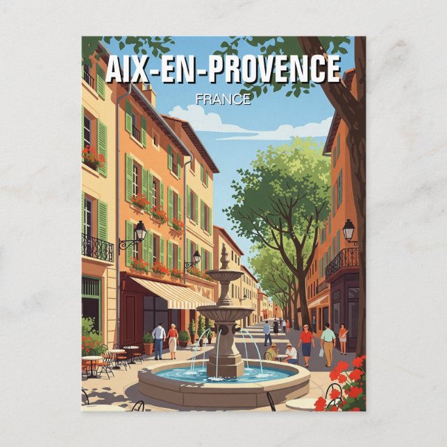 Postal Aix-en-Provence Francia Travel (Anverso)