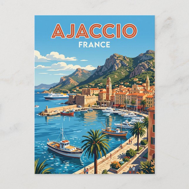 Postal Ajaccio Francia (Anverso)