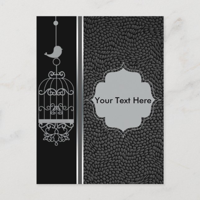 Postal Ajaula plateada y fondo de cuero (Anverso)