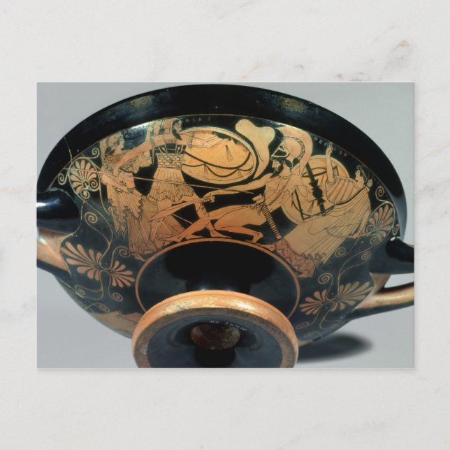 Postal Ajax, urgido por Athena (Anverso)