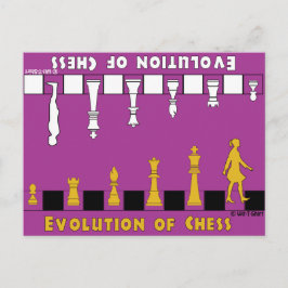 Postal Ajedrez de Evolución, Diseño de Ajedrez Post Card,