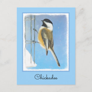 Postal Ajedrez en pintura de alimentador - Arte de pájaro