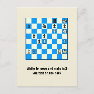 Postal Ajedrez Mate En 2 Puzzle #5 Postcard
