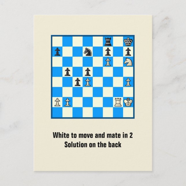 Postal Ajedrez Mate En 2 Puzzle #5 Postcard (Anverso)