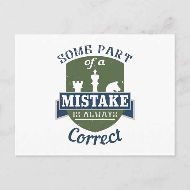 Postal Ajedrez: parte de un error es correcto (Anverso)