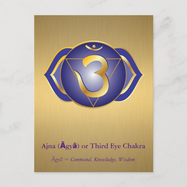 Postal Ajna (Āgyā) o Third Eye Chakra Postcard (Anverso)
