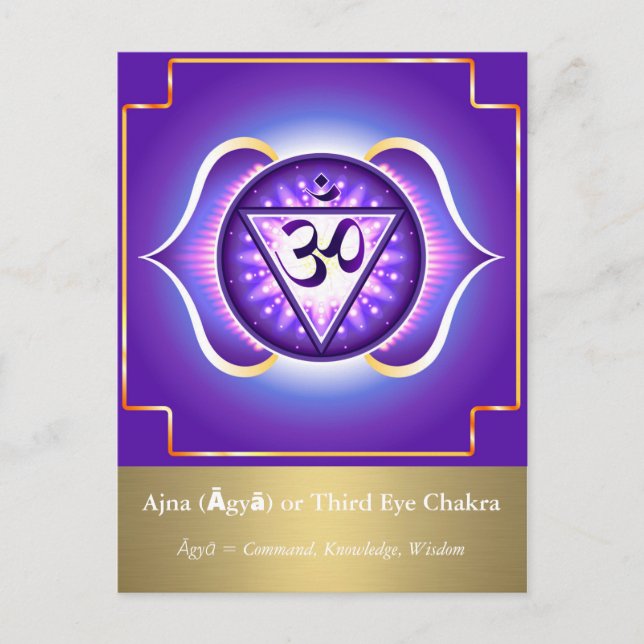 Postal Ajna (Āgyā) o Third Eye Chakra Postcard (Anverso)
