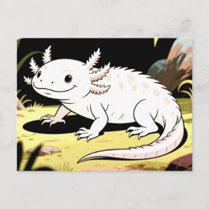 Postal Ajolote de dibujos animados lindo