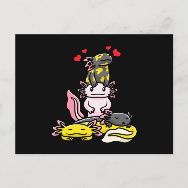 Postal Ajolote Kawaii (Anverso)