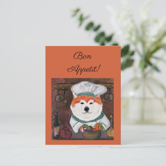 Postal Akita     (Anverso de pie)