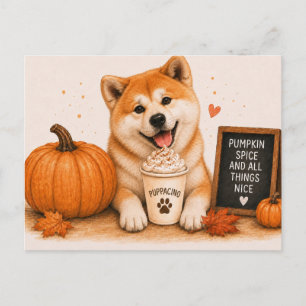 Postal Akita Cálido Capuchino con Especias de Calabaza Ot